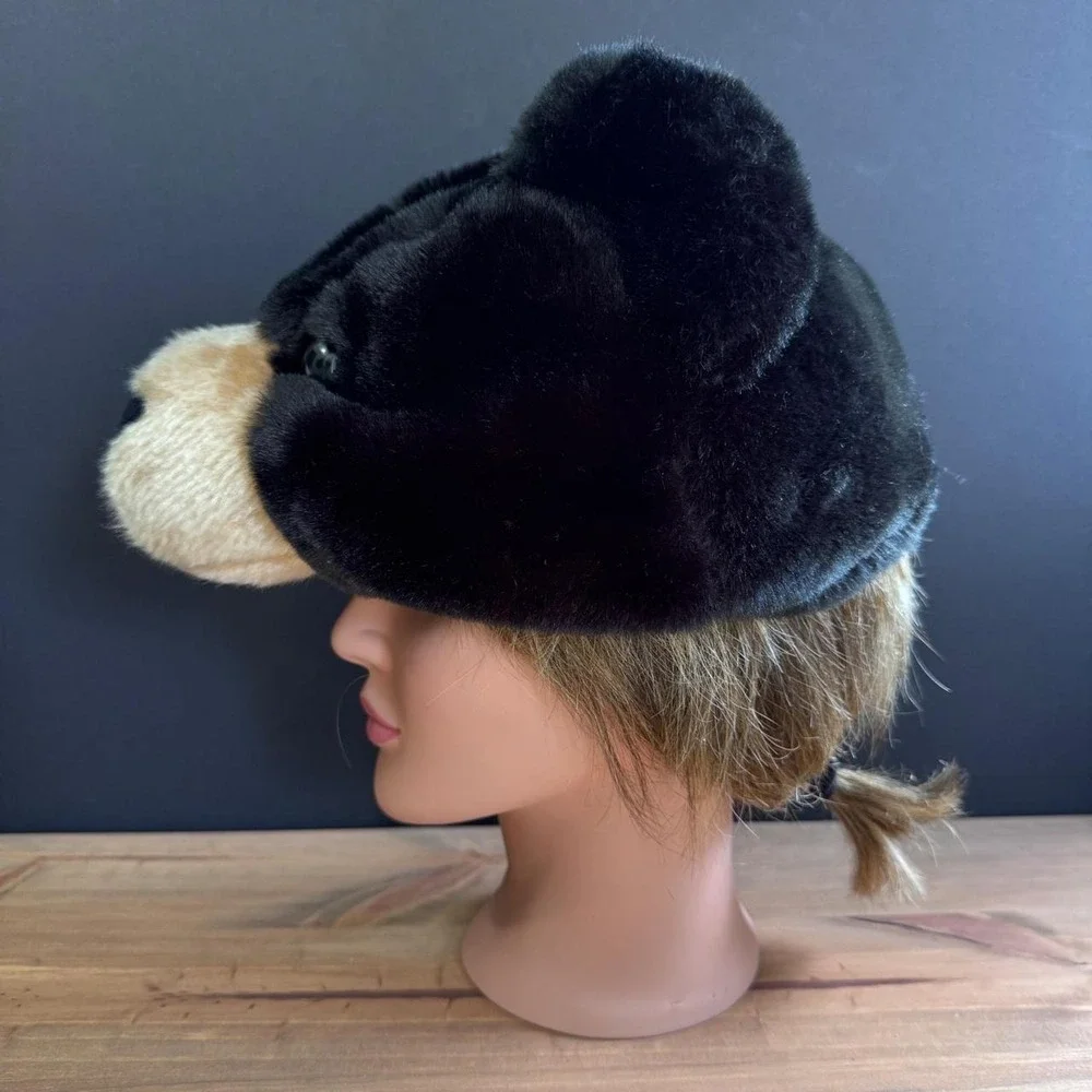 Wild Republic Black Bear Plush Hat Mask Costume Faux Fur